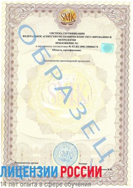 Образец сертификата соответствия (приложение) Приморско-Ахтарск Сертификат ISO 22000